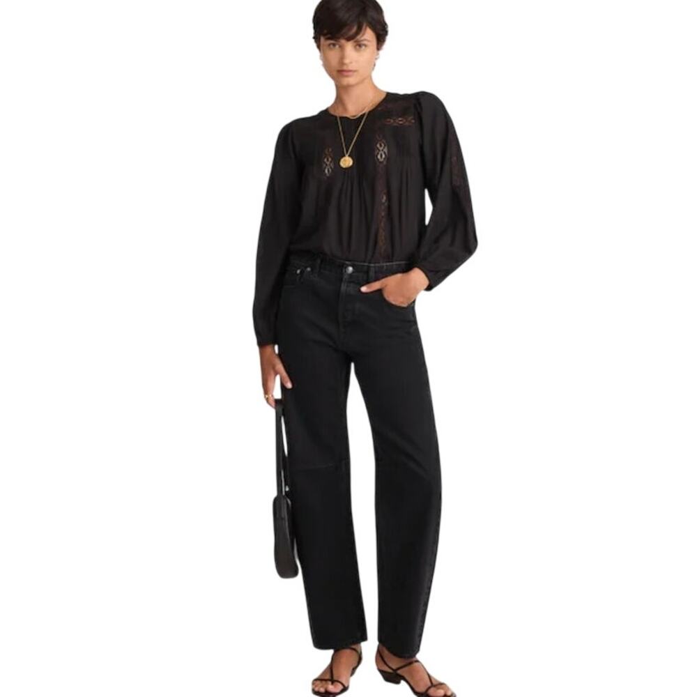 Madewell Black Wide-Leg Jeans